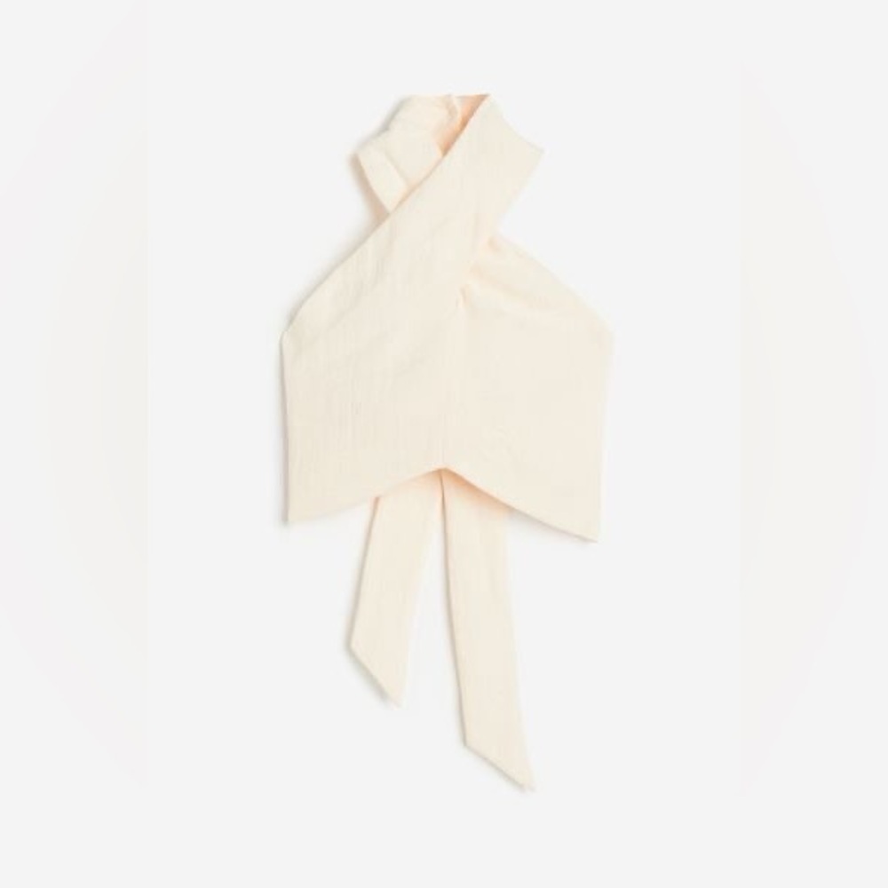 H&M Cotton Linen Tie Back Halter Top